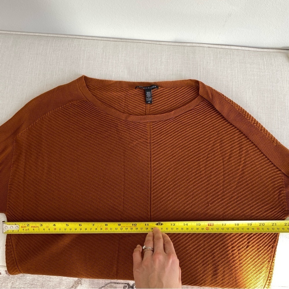 EILEEN FISHER Oversized Rust Orange Scoop Neck Sweater Dress Size S - Picture 12 of 12